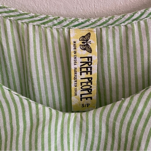 Free People Green Striped Mini Dress - Picture 5 of 7